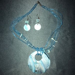 Costume necklace with matching earrings